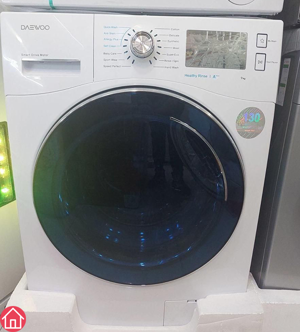 ماشین لباسشویی ۹ کیلویی دوو LM-981W با درب شیشه‌ای عریض