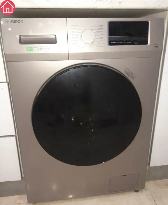 لباسشویی مدرن ایکس‌ویژن TG82 با پنل مشکی یکپارچه