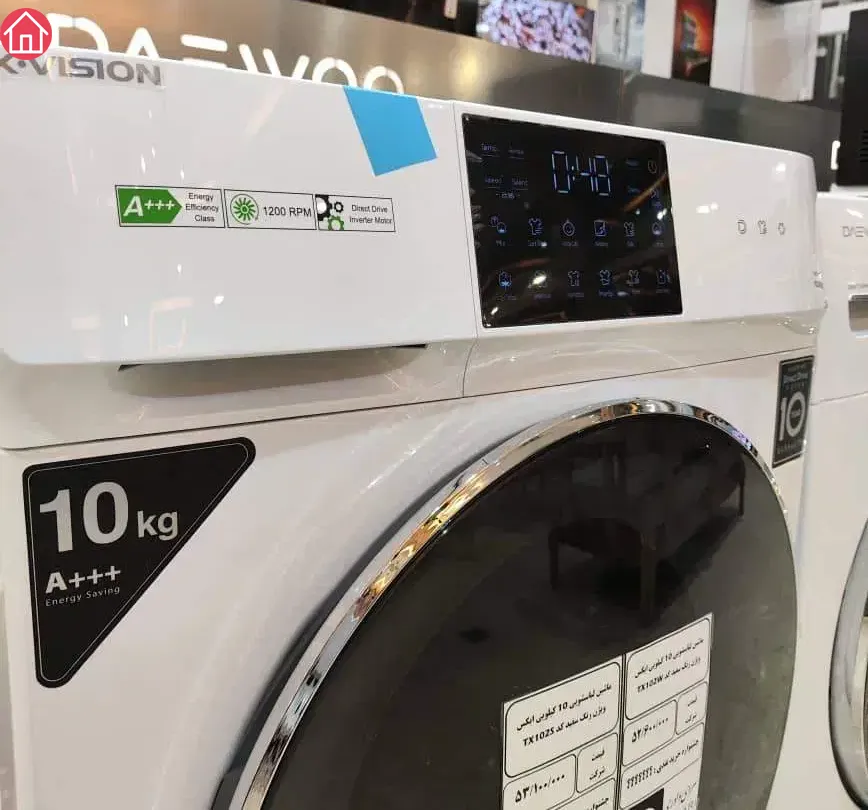 لباسشویی مبله سفید ایکس‌ویژن TX102 با نمایشگر لمسی